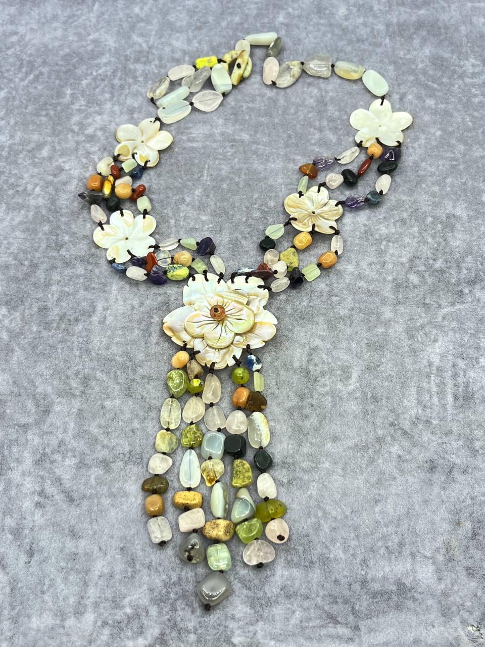 Бусы самоцветы 78 см Разноцветный (10139)