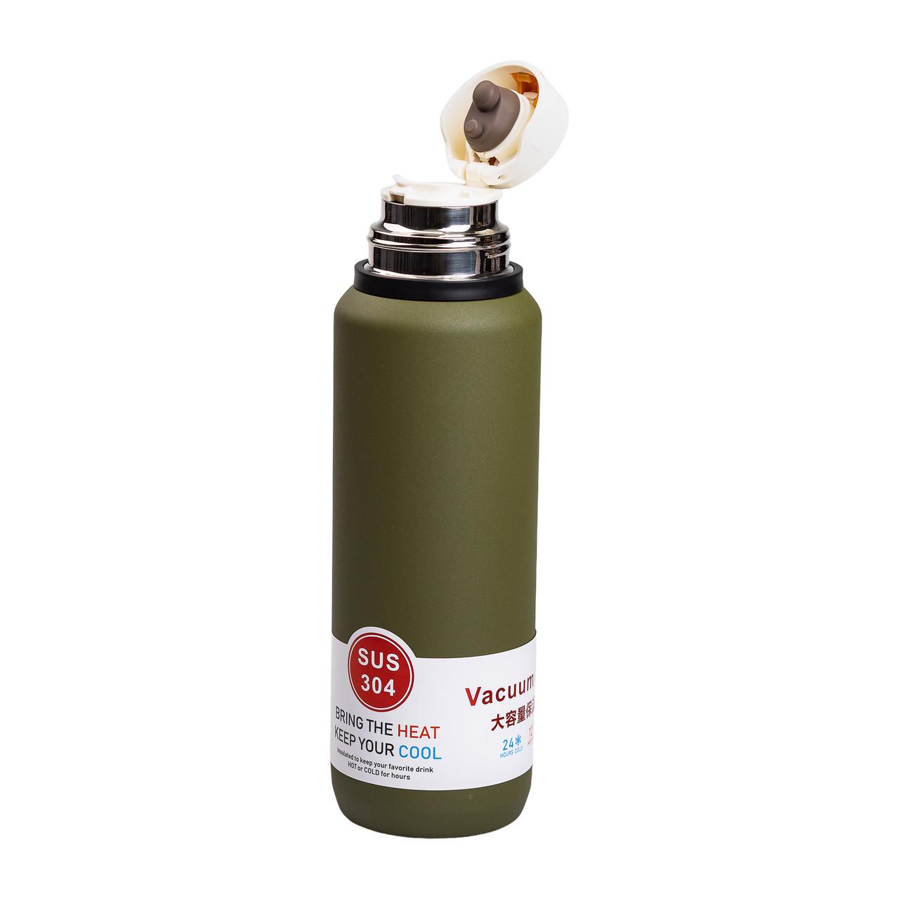 Термос High Bottle із заварником та фліп кришкою 1 л Зелений - фото 2