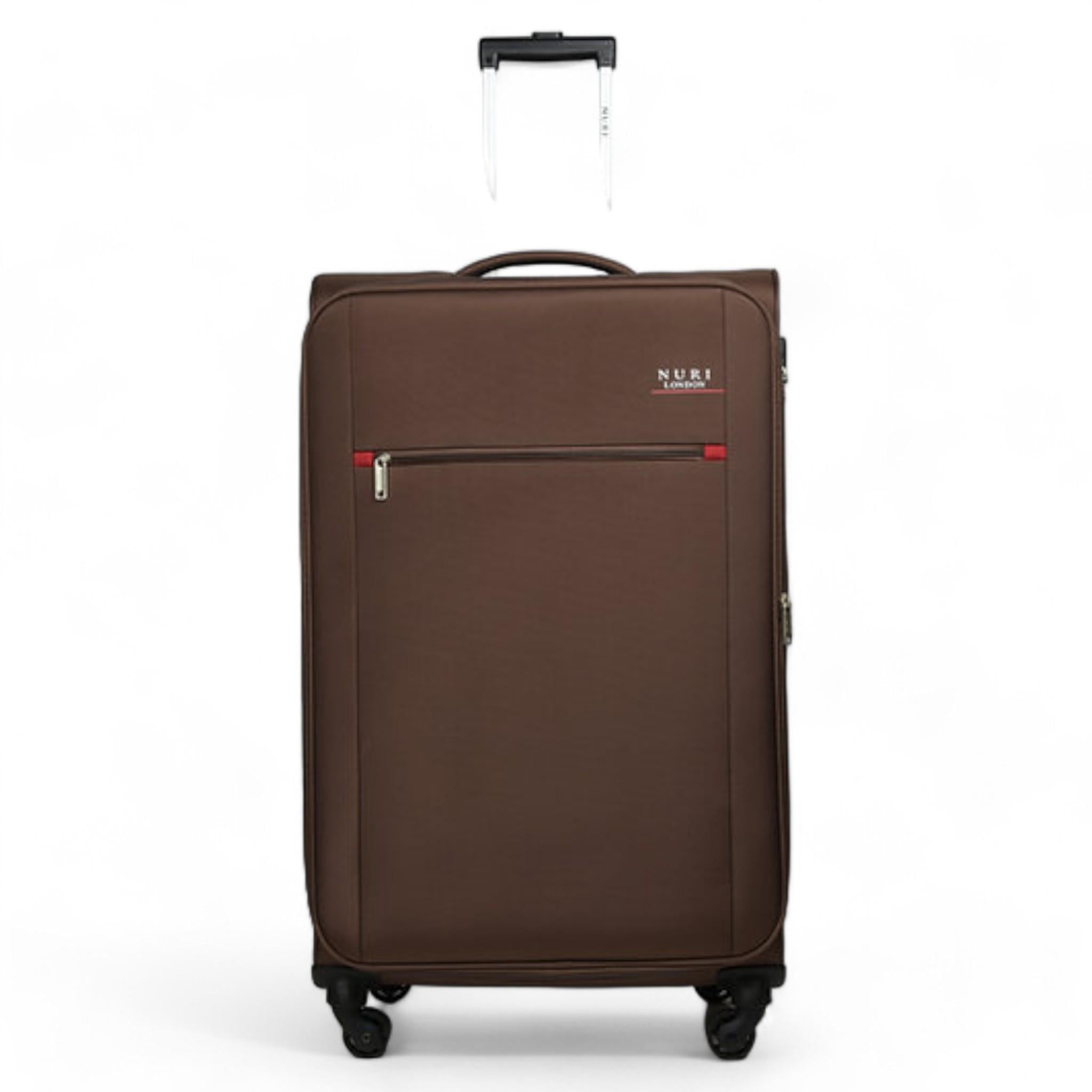 Чемодан NURI 2823 LONDON Elite на 4 колесах прочная ткань L Brown (09264)