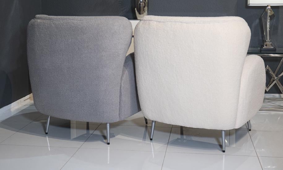 Кресло Камила сиденье букле металл ноги 835x885x865 мм Серый - фото 9