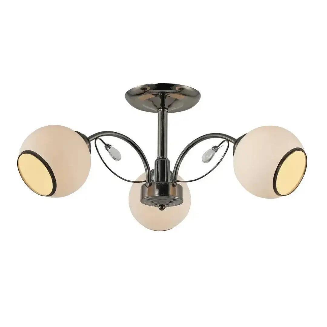 Люстра потолочная Valeso на три круглых плафона Е27 IP20 G 07465/3 Pearl Black (28685818)