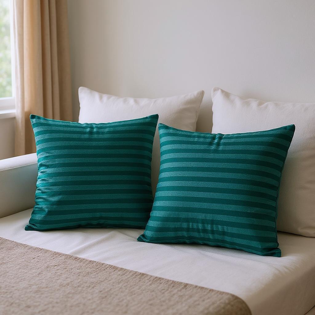 Наволочка Бязь Голд Люкс Полосы 40х40 см 2 шт. Зеленый (G-26118) - фото 1