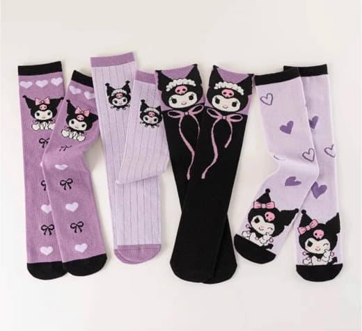 Набор носки/гольфы детские Куроми стиль аниме Мелоди от 3 до 14 лет 4 шт. Сиреневый (2624436979)