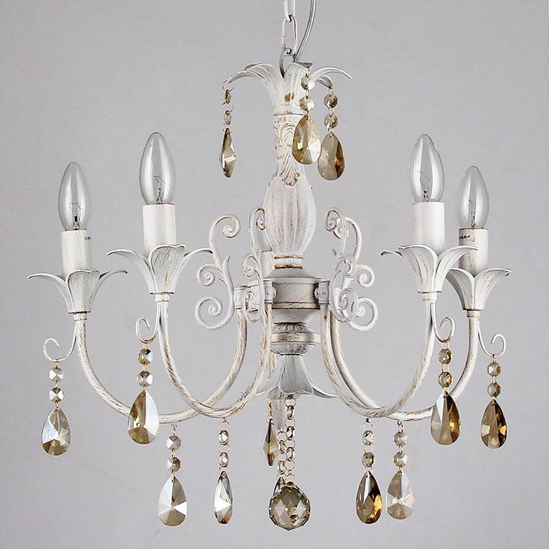 Люстра подвесная Light House ES-15979/5 Свечи на пять ламп Белый