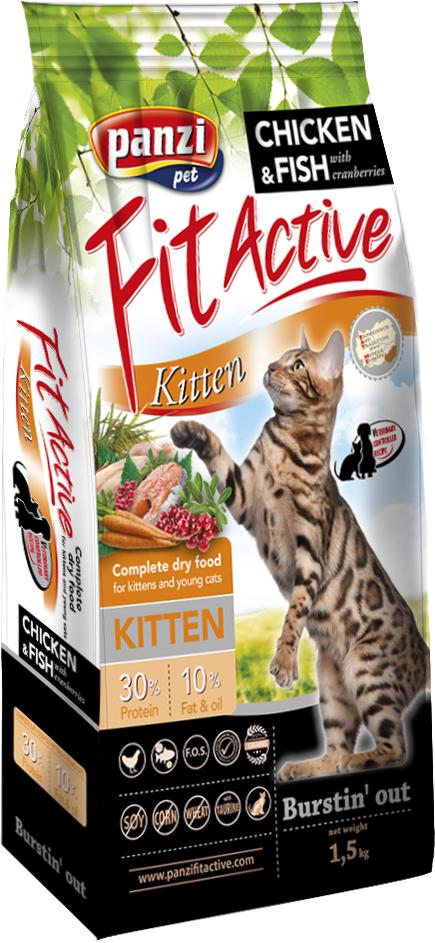 Корм сухой для котят FitActive Kitten с птицей/рыбой/клюквой 1,5 кг (5998274308517)