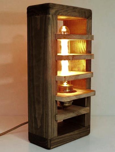 Светильник настольный из дерева Нолиста Капучино (НСС-009109)