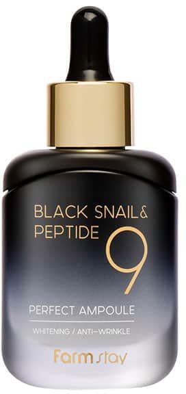 Сироватка для обличчя FarmStay Black Snail&Peptide 9 Perfect Ampoule Омолоджувальна з чорним равликом і пептидами 35 мл (8809639172292)