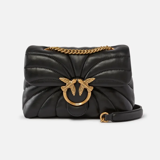 Женская сумка кожаная Pinko Mini Love Bag Puff Butterfly Черный Женская сумка кожаная Pinko Mini Love Bag Puff Butterfly Черный