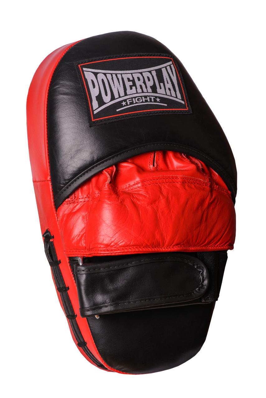 Боксерские лапы PowerPlay 3063 пара PU Черно-красный