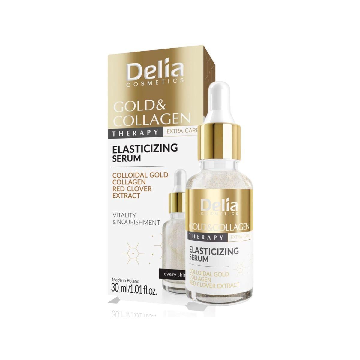 Сироватка для обличчя з колоїдним золотом Delia Cosmetics Еластичність шкіри 30 мл (2266786224)
