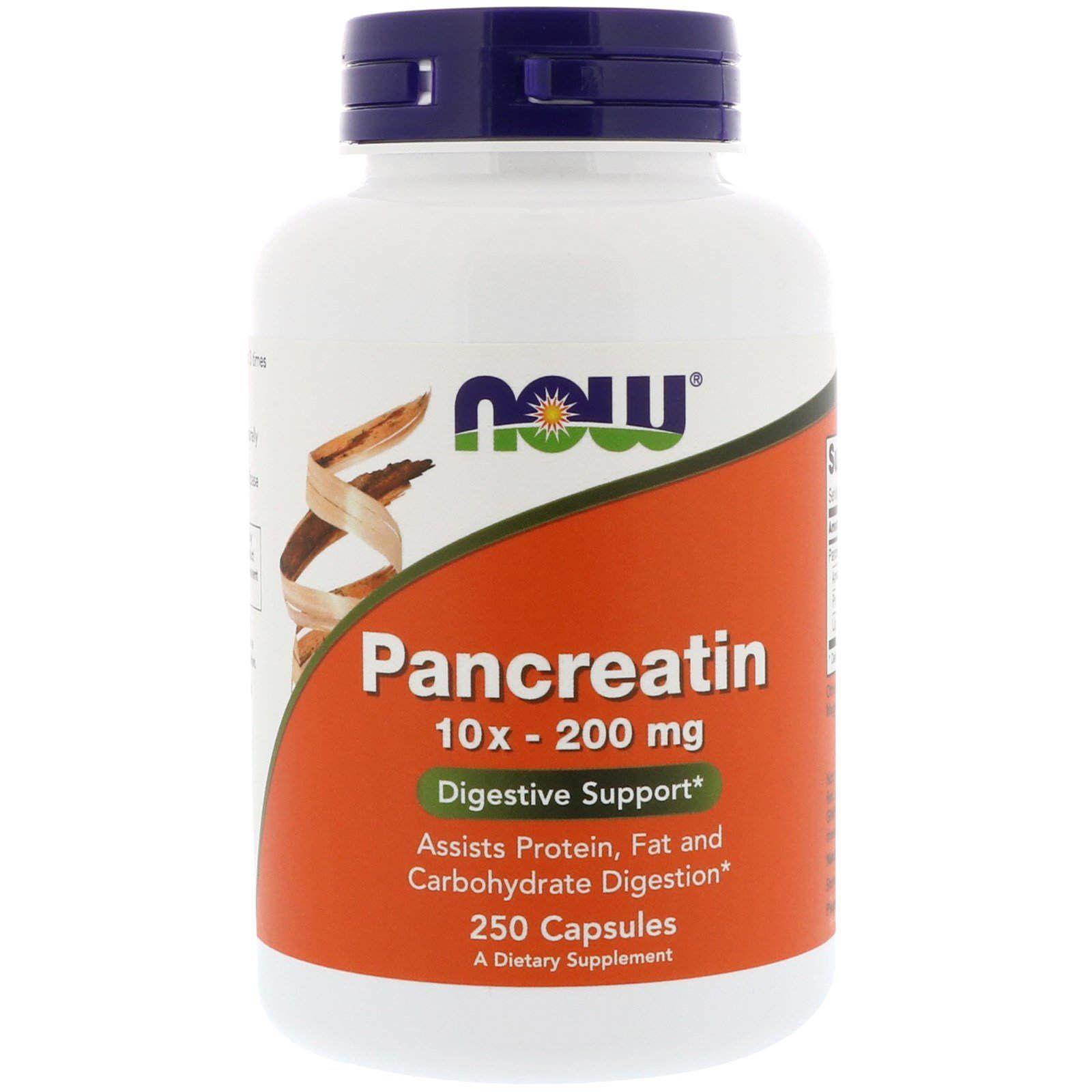 Панкреатін NOW Foods Pancreatin 10X 200 мг 250 Caps