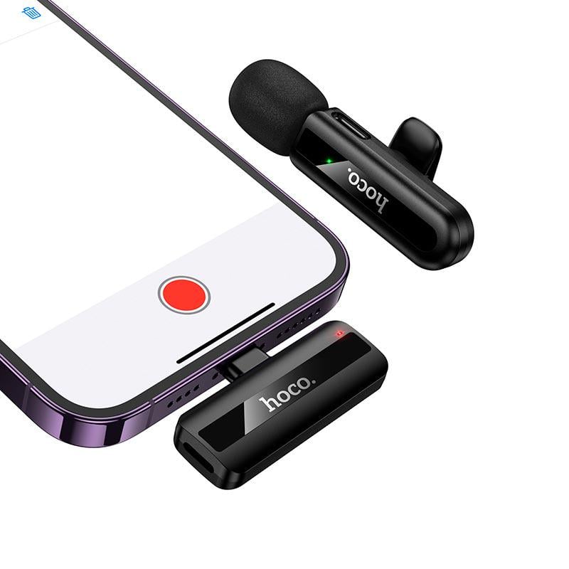 Мікрофон бездротовий Hoco L20 з роз'ємом Lightning Чорний (28154961) - фото 4 Мікрофон бездротовий Hoco L20 з роз'ємом Lightning Чорний (28154961) - фото 4