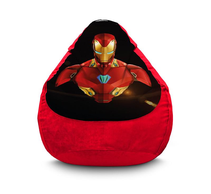 Кресло мешок iPuff Iron Man Costume Флок XXL 90х125 см Красный