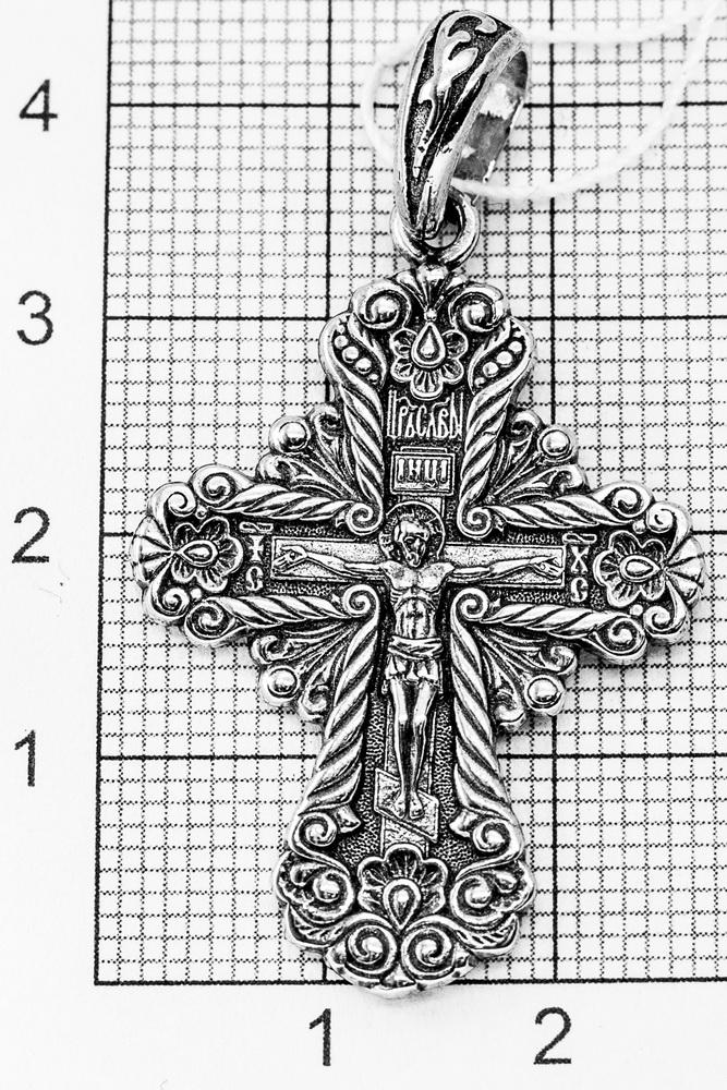 Православний Хрест срібний з Розп'яттям Христове Святий Микола Чудотворець - фото 6
