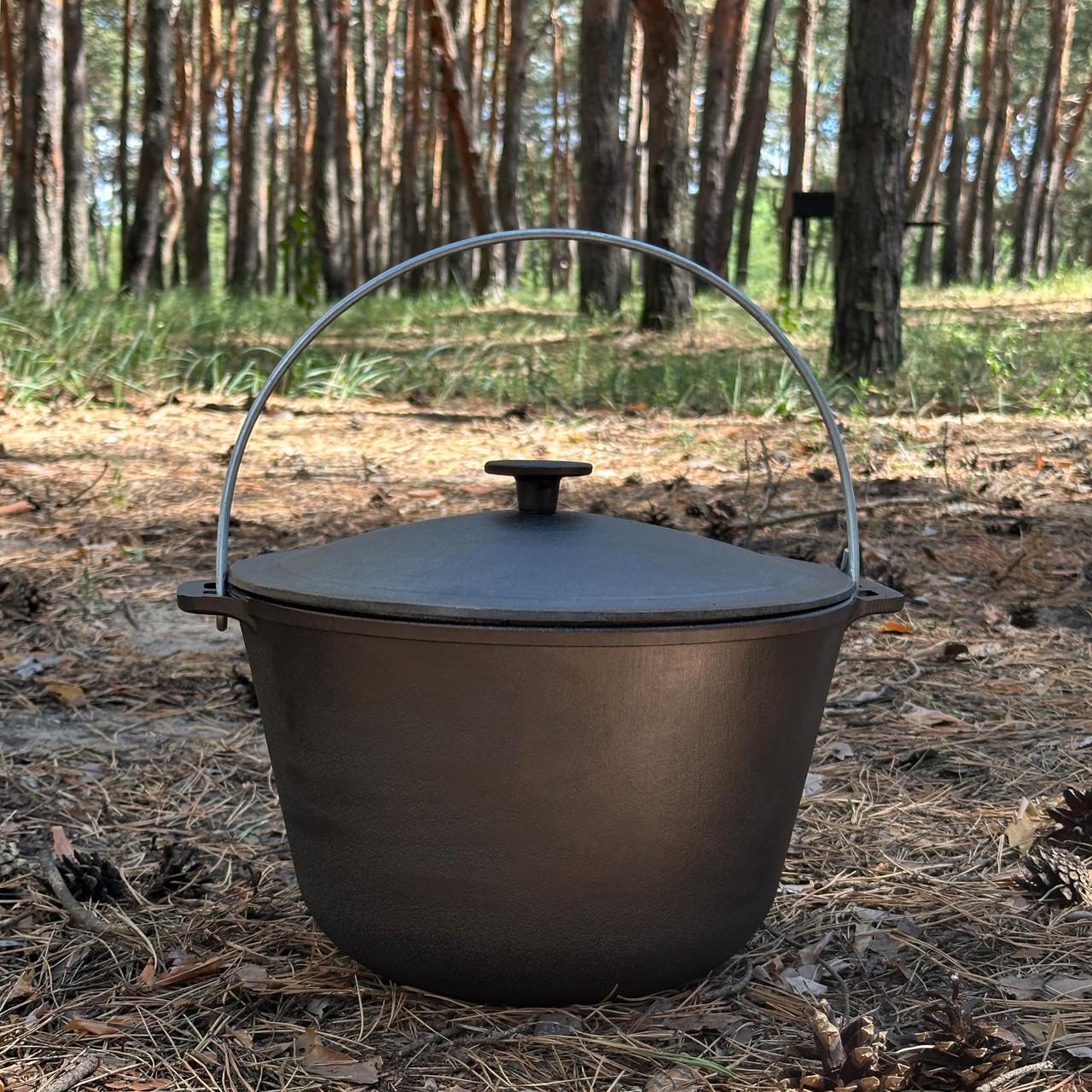 Казан туристичний КТ-10 чавунний з кришкою 10 л (sp3-2324836053)