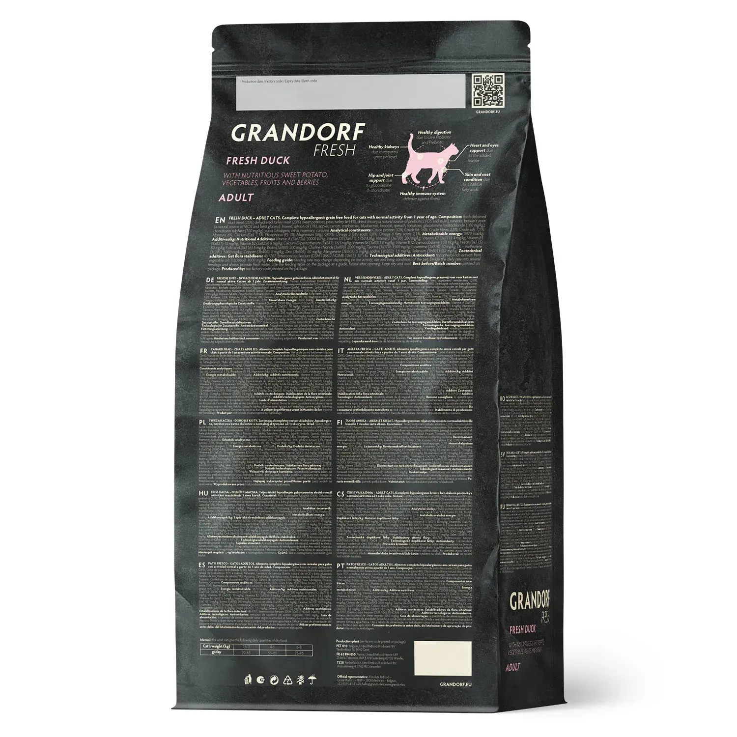 Корм сухий для дорослих котів Grandorf Fresh Duck&Sweet Potato Cat Sterilised качка з бататом 400 г (29954338) - фото 2