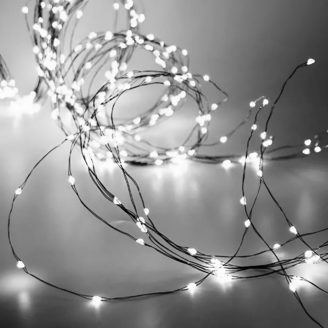 Гирлянда светодиодная конский хвост GarlandoPro 600LED Роса 20 линий 8 режимов 3 м Белый