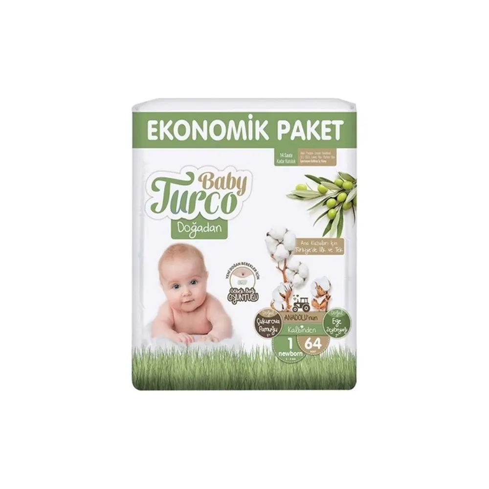 Підгузки дитячі Baby Turco 1 Newborn 64 шт. (1653738695)