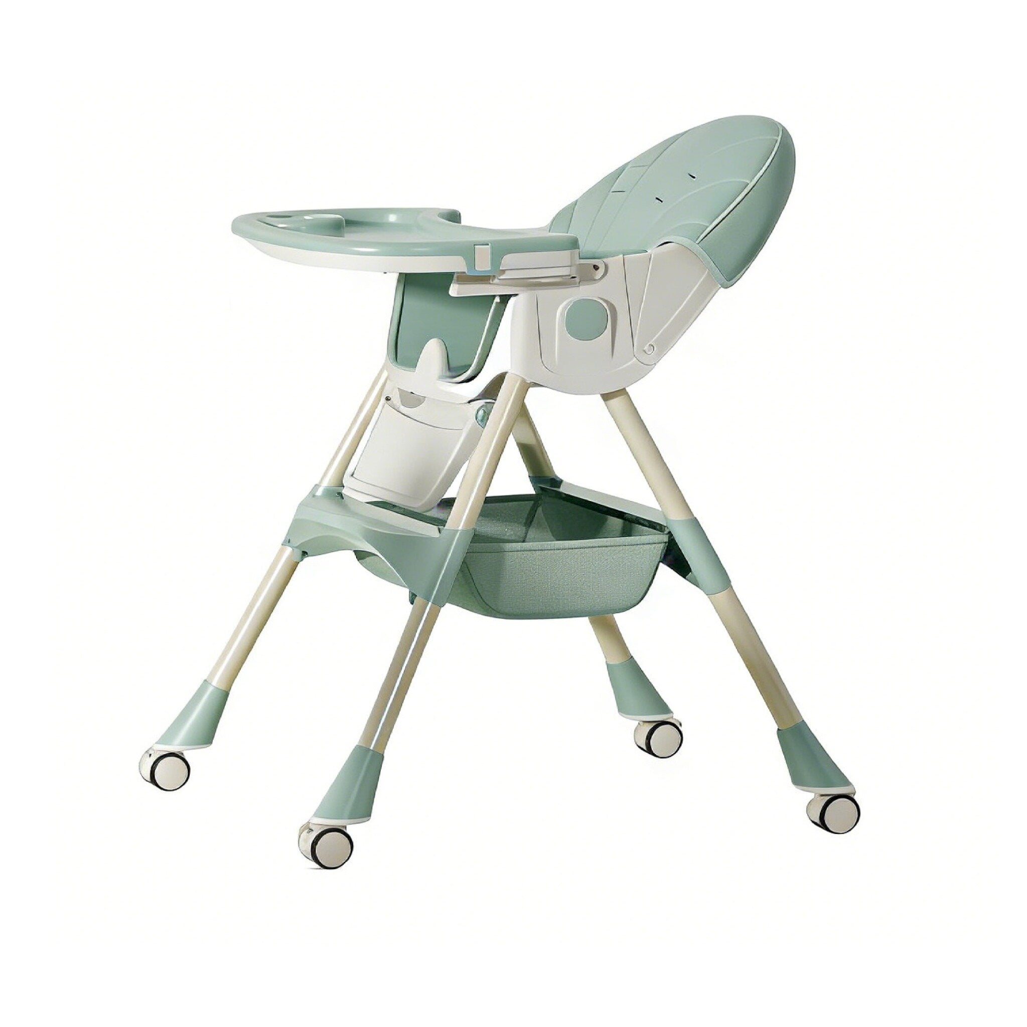 Стульчик для кормления Kidoro One ST-6540 из экокожи на колесах Зеленый (PH01522)