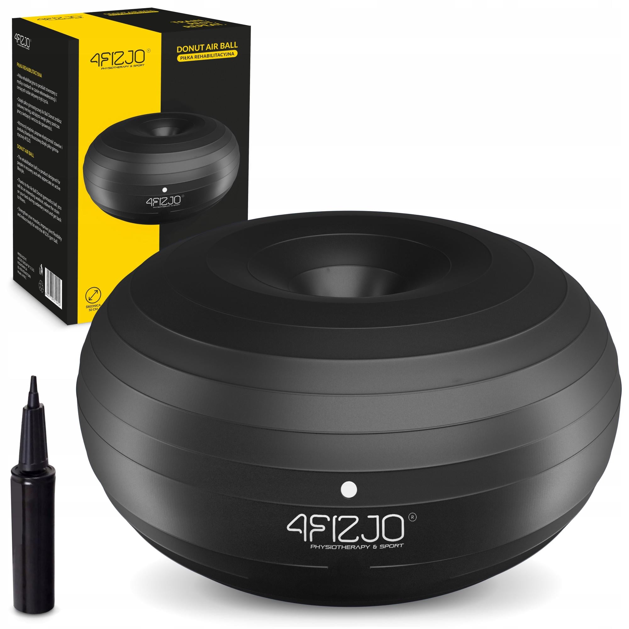 Мяч для фитнеса 4FIZJO Air Ball Donut Anti-Burst 50x27 см Black (P-5907739312952) Мяч для фитнеса 4FIZJO Air Ball Donut Anti-Burst 50x27 см Black (P-5907739312952)