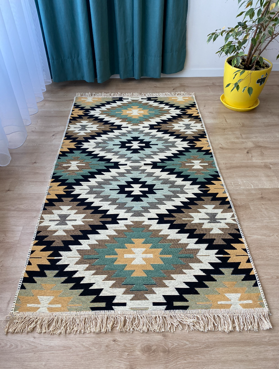 Коврик плетеный двухсторонний Shana Zummi 80x125 см Зеленый - фото 3 Коврик плетеный двухсторонний Shana Zummi 80x125 см Зеленый - фото 3