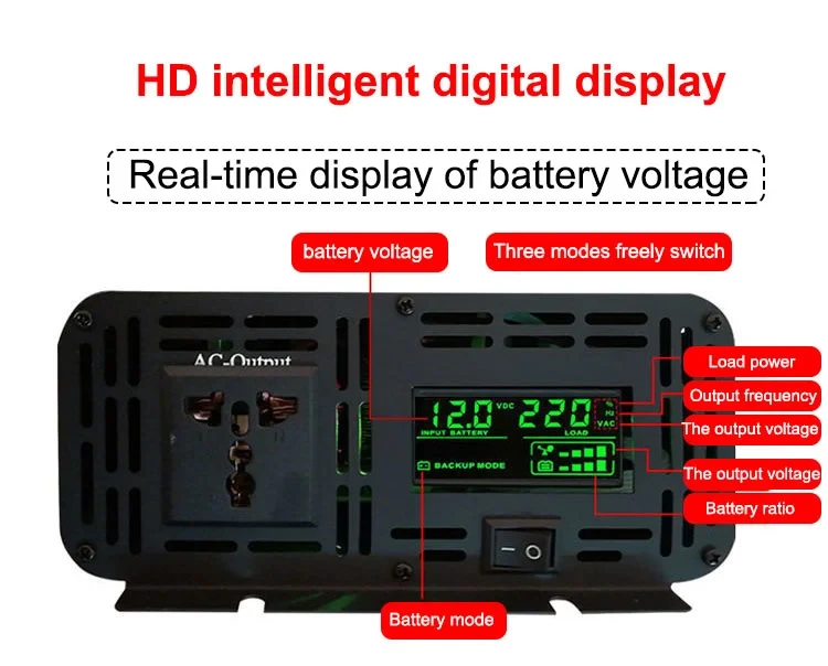 Перетворювач із чистою синусоїдою та екараном 12 в 220В 4000 Вт - фото 8 Перетворювач із чистою синусоїдою та екараном 12 в 220В 4000 Вт - фото 8