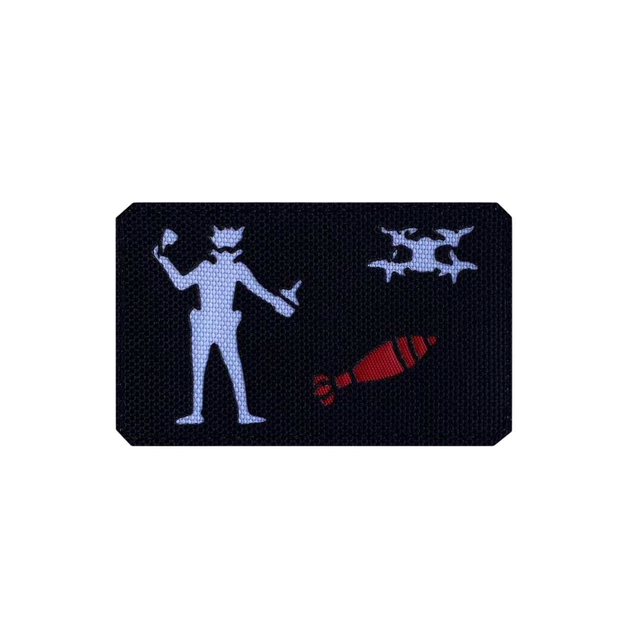 Шеврон на липучке Laser Cut ROP340 Черная Борода FPV ФПВ 50х80 мм Черный/Белый (1176)