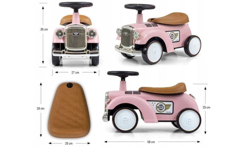 Детский автомобиль Milly Mally Royce Pink Pushchair Retro Car Classic Car винтажный Pink (5901761128697) - фото 6 Детский автомобиль Milly Mally Royce Pink Pushchair Retro Car Classic Car винтажный Pink (5901761128697) - фото 6