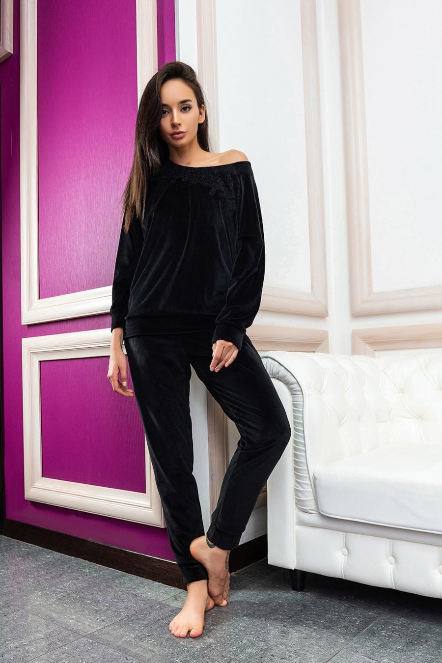 Комплект Effetto джемпер/брюки р. 44/M Черный (66736) - фото 1 Комплект Effetto джемпер/брюки р. 44/M Черный (66736) - фото 1