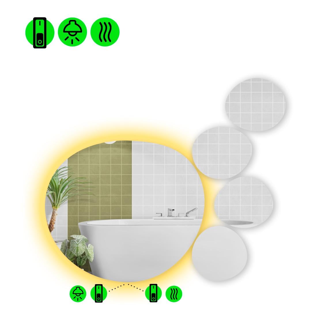 Зеркало с LED подсветкой Acqua 2 80x80 см (8738257)