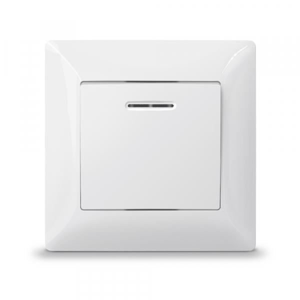 Вимикач одноклавішний Videx Binera з підствіткою Білий Вимикач одноклавішний Videx Binera з підствіткою Білий