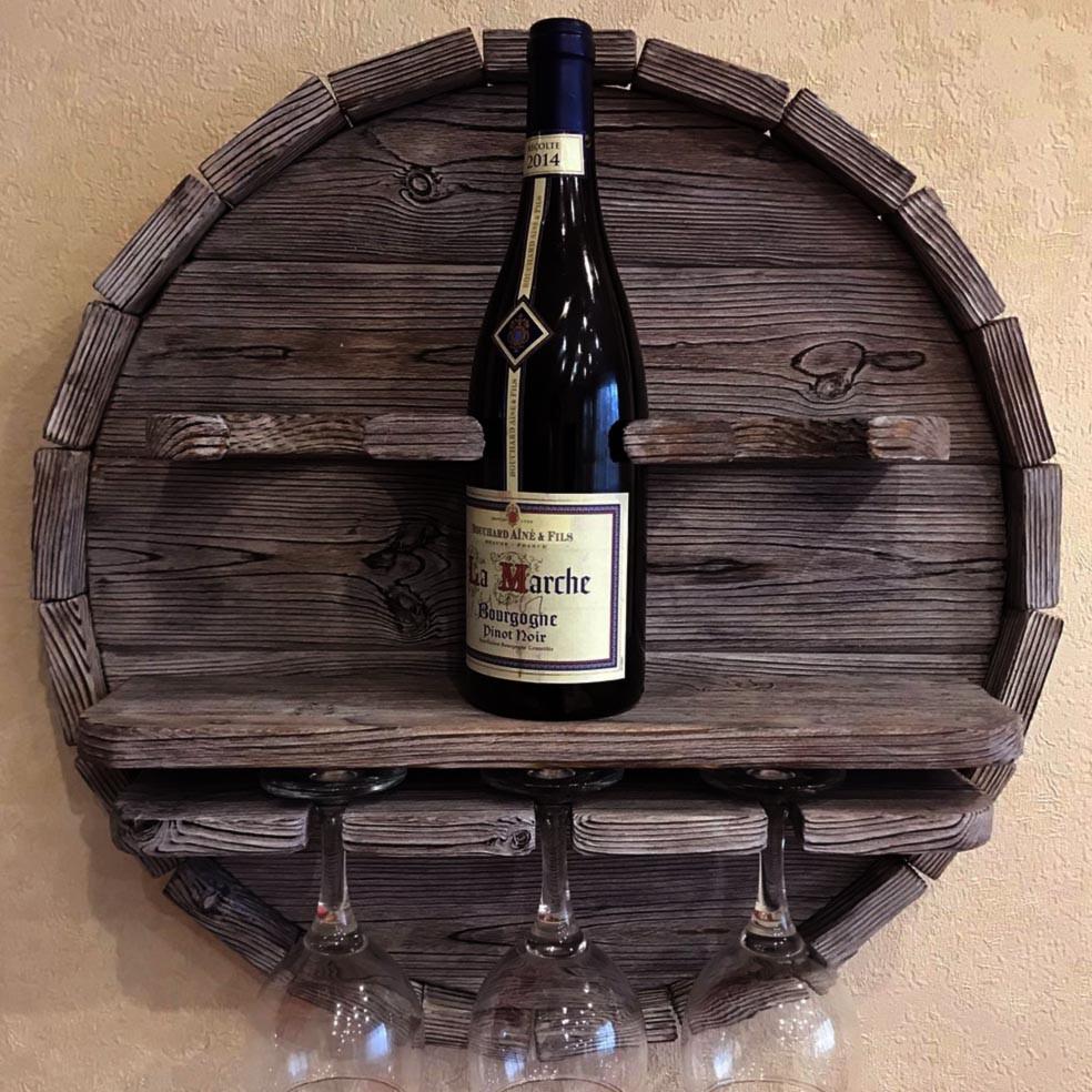 Полка для вина настенная из дерева Накагаве Мокко (ПНК-010010)