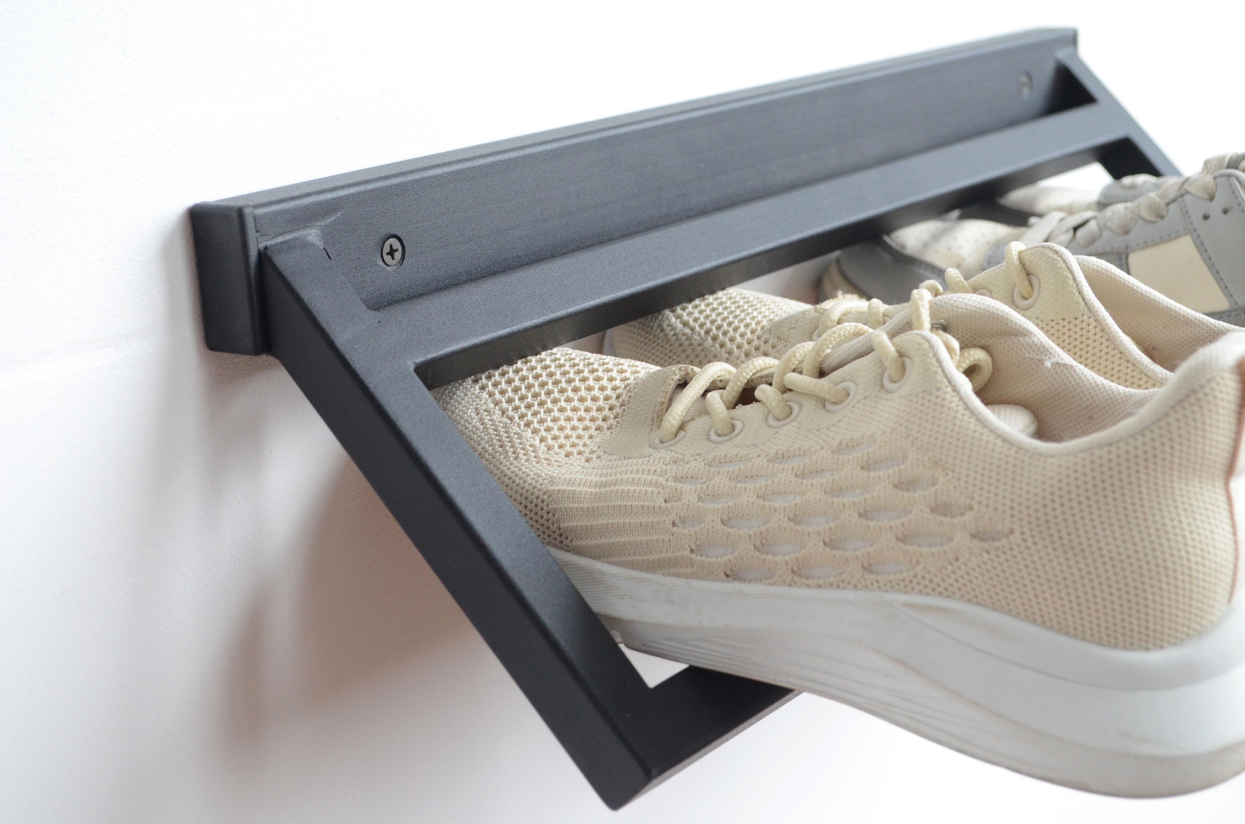 Полка для обуви настенная металлическая 90х13х16 см Черный (SR.M-7.7) - фото 4