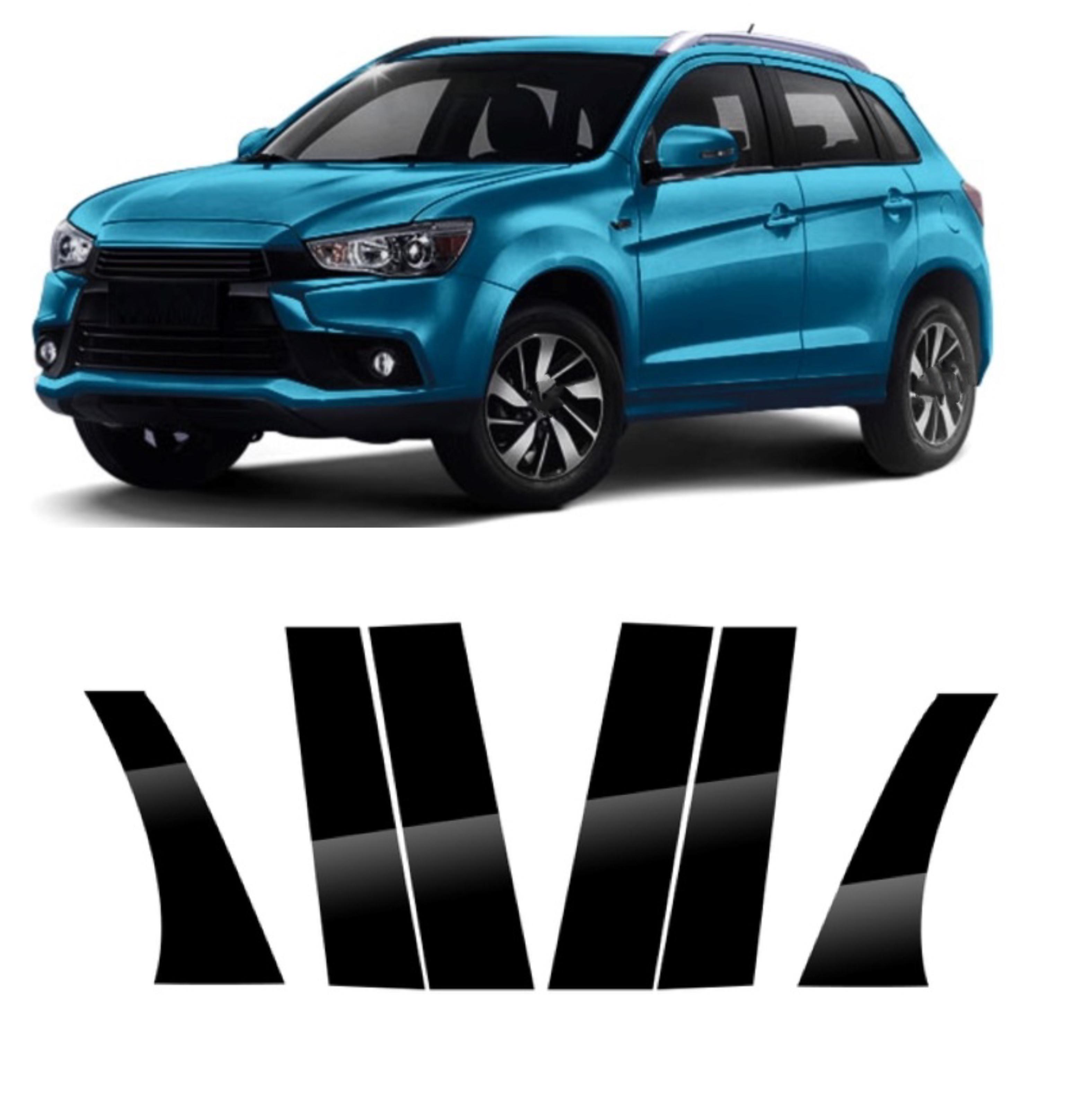 Накладки на стійки дверей Mitsubishi ASX/Outlander Sport 6 шт. Чорний глянець (27985614) - фото 2 Накладки на стійки дверей Mitsubishi ASX/Outlander Sport 6 шт. Чорний глянець (27985614) - фото 2