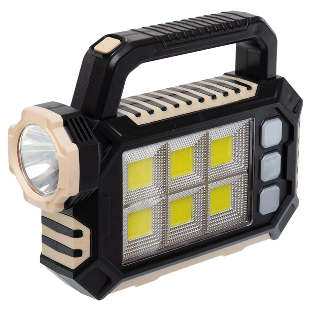 Фонарь-прожектор Solar Multi Light Source аккумуляторный кемпинговый с солнечной батареей и функцией Power Bank