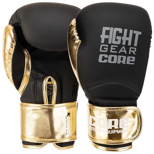 Боксерські рукавиці CORE BO-5249 PU 12 унцій Чорно-золотий (31492711)