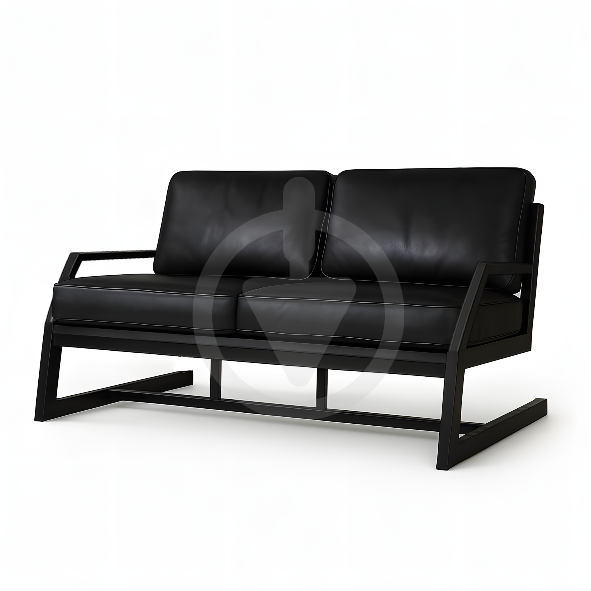 Диван металлический AVVS Атлас с подлокотниками лофт экокожа 156 см Черный - фото 1 Диван металлический AVVS Атлас с подлокотниками лофт экокожа 156 см Черный - фото 1