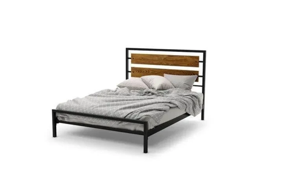 Кровать двухспальная Loft NS-760 металлическая с деревянным изголовьем (3075773256)