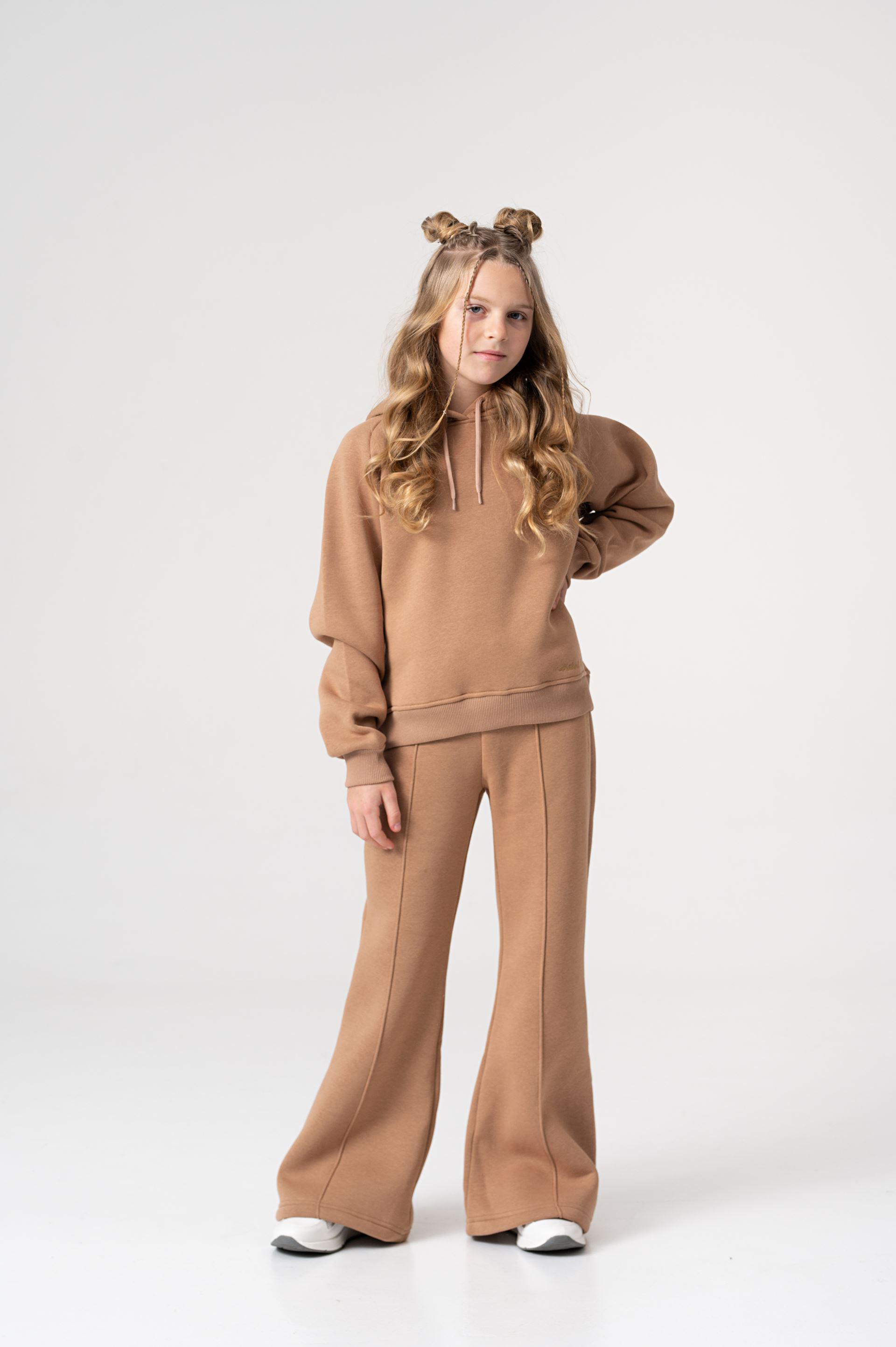 Костюм на флісі з штанами палаццо Yumster YN.22.25.005 116 см Бежевий - фото 3