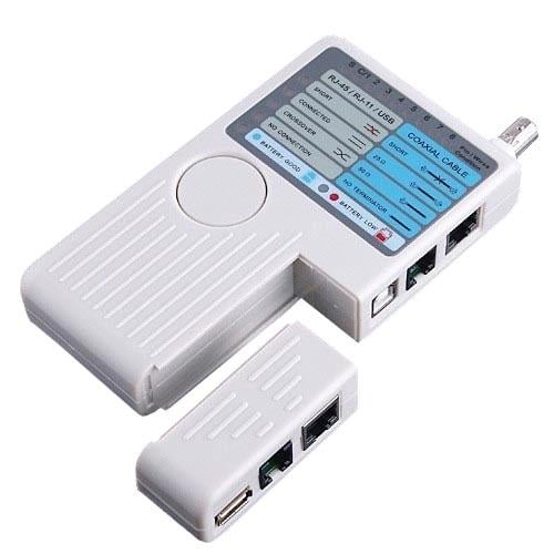 Тестер сети RJ45 BNC RJ11 USB C1047 подробный анализ Белый (507306)