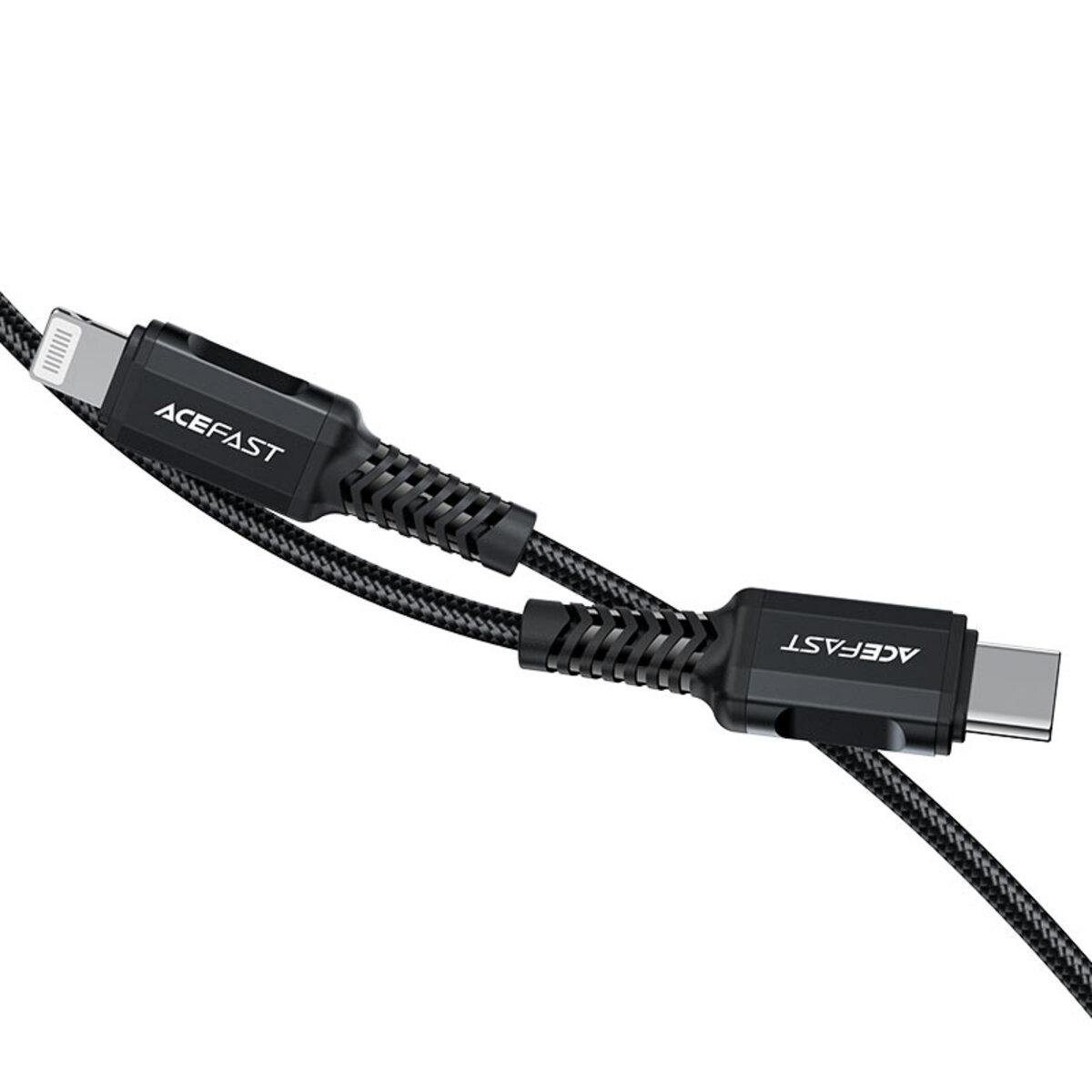 Кабель Acefast C4-01 USB-C-Lightning PD 30 Вт нейлоновый 1,8 м Черный (612460) - фото 3