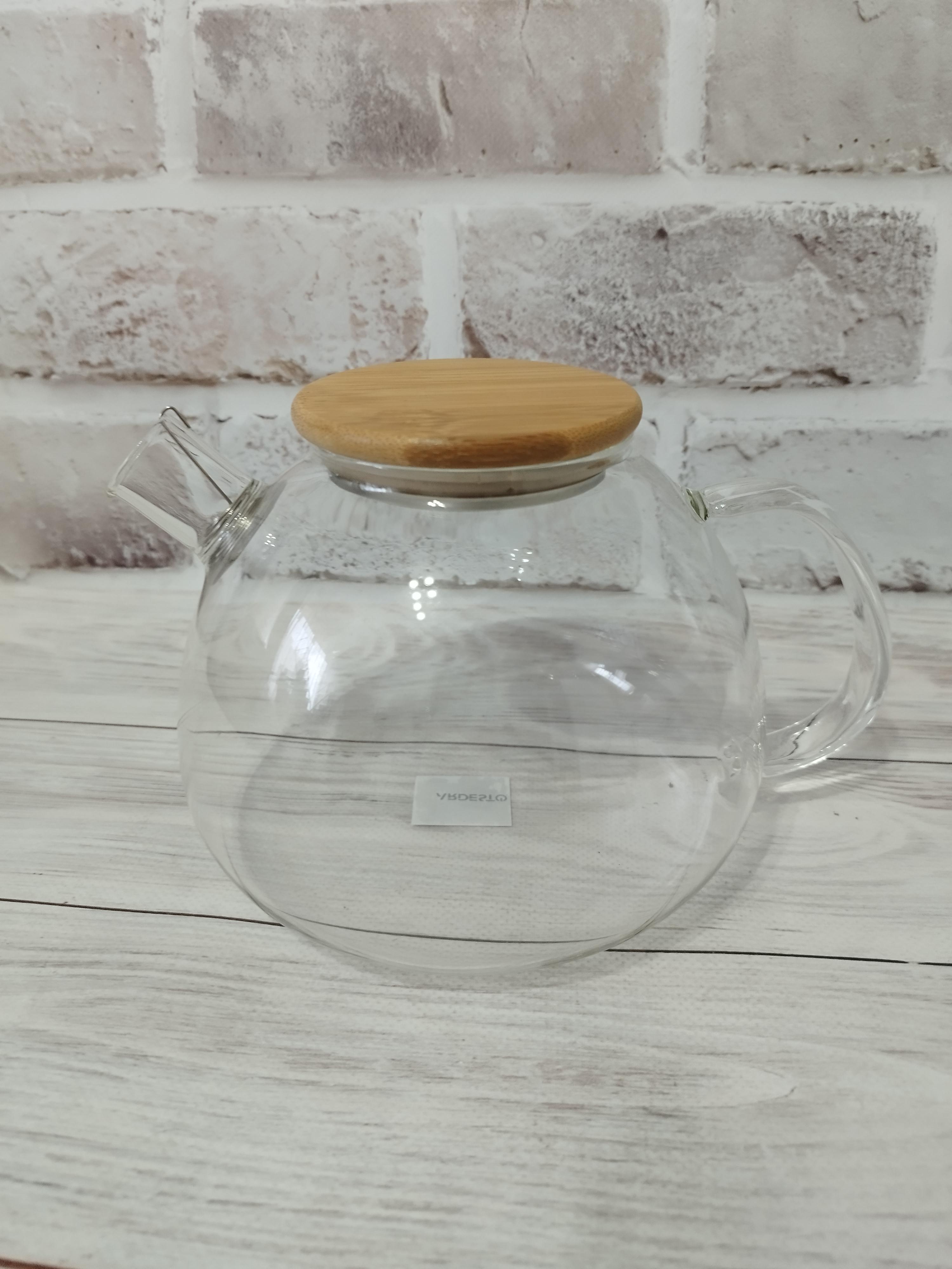 Заварочный чайник Ardesto AR3015GBI боросиликатное стекло и бамбук 1500 мл (15359742)