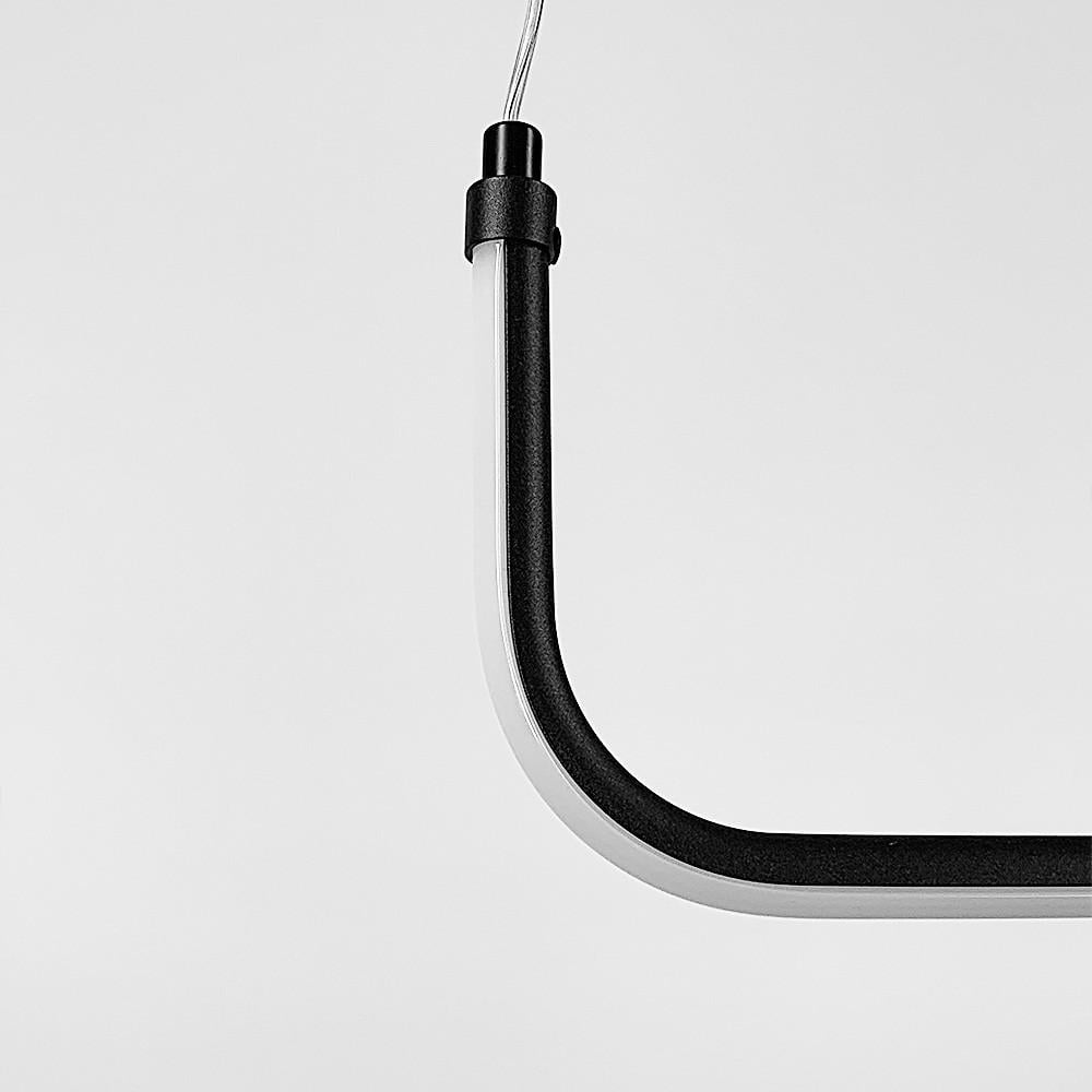 Люстра лінійна LED з 2-а лініями 110 см 2 по 75 см Чорний (H 28L-2-1200 BK) - фото 2