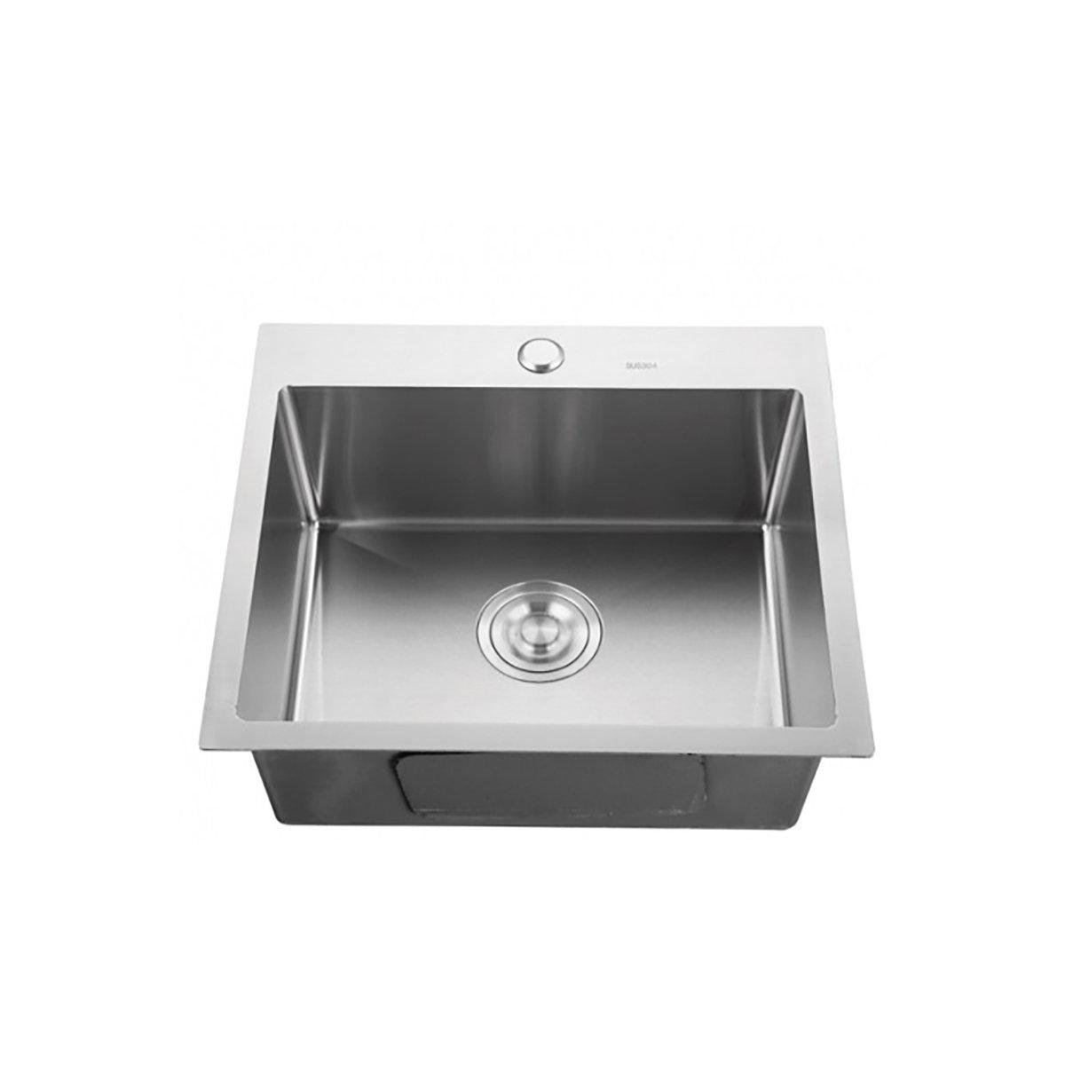 Мойка врезная для кухни Kraft Handmade 540x480 мм прямоугольная Серебряный (PUD-HS5448-D)