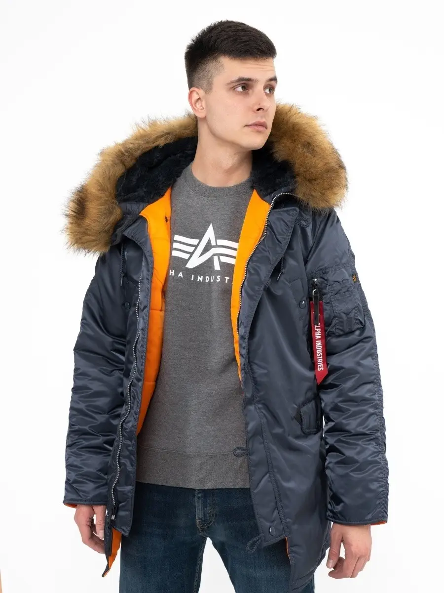 Куртка аляска Alpha Industries Slim Fit N-3B Parka 2XL Steel Blue (MJN31210C1SB2XL) - фото 2