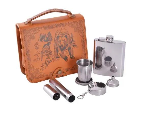 Набор подарочный туристический с флягой 10 алкогольных заповедей/аксессуары (R_XPB-7B)