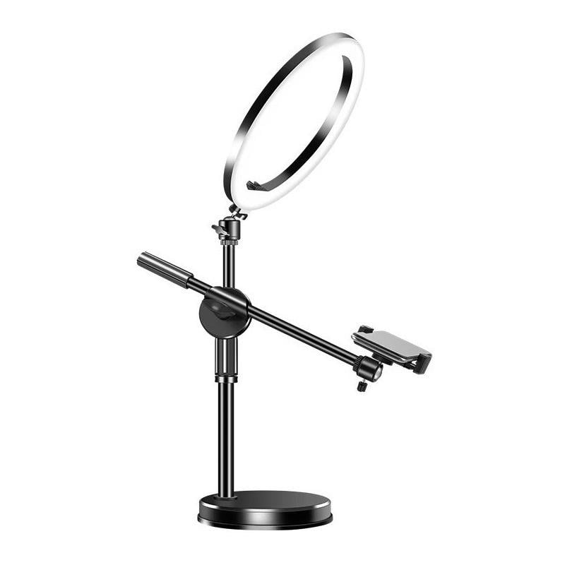 Штатив журавель под телефон с кольцевой лампой 26 см для предметной съемки 57,5 см (HCRFL26)