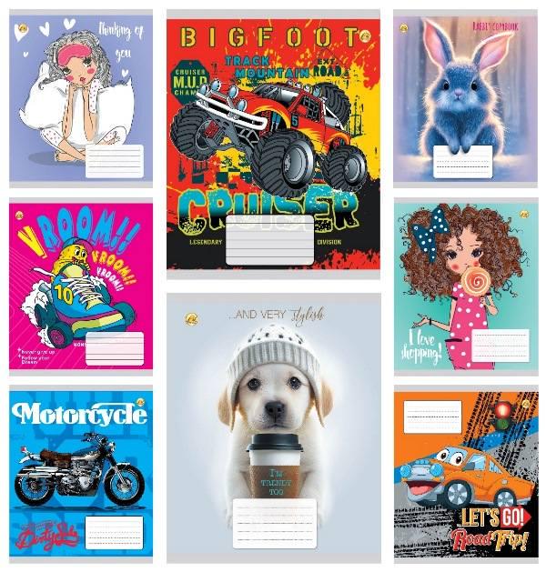 Зошити учнівські у косу лінійку 12 арк. 25 шт. в уп. ТЕ43106 (MTT-183904)