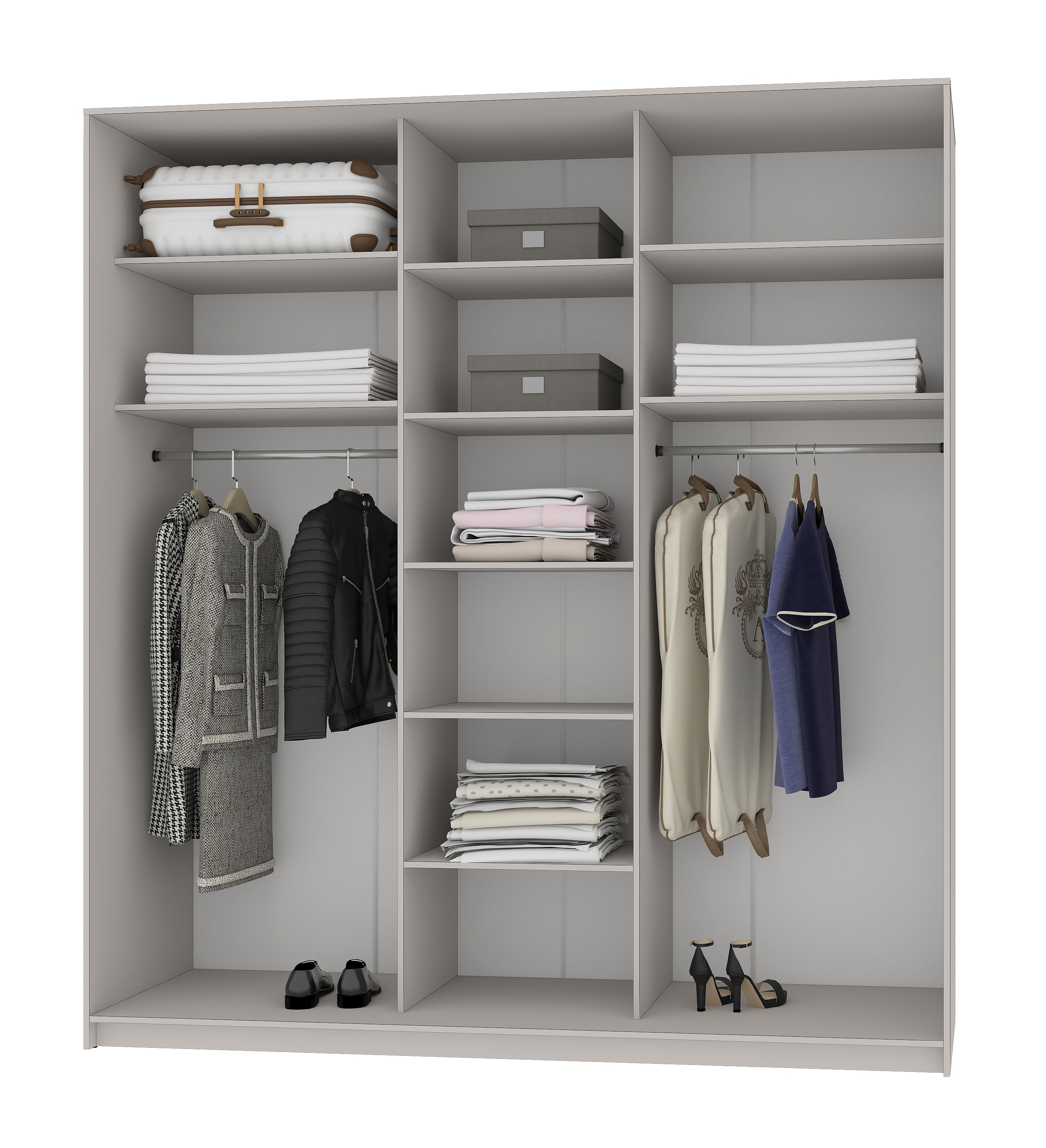 Шкаф-купе трехдверный Mebel Star Стандарт BG MBS-8662 220х60х240 см Аляска белый (1008073) - фото 2