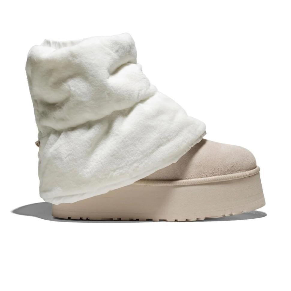 Уггі жіночі UGG Platform Classic Mini Dipper PUFFER Beige Sand р. 40 Бежевий (21550)